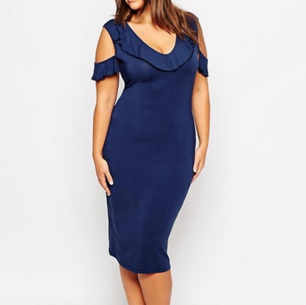 Midi flutter sleeve dress